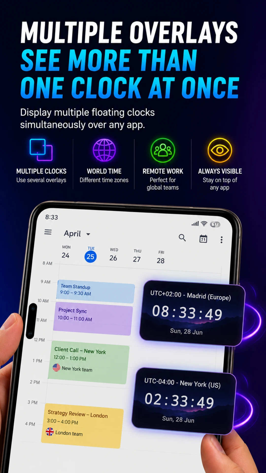 Floating Clock & Timer Overlay screenshot