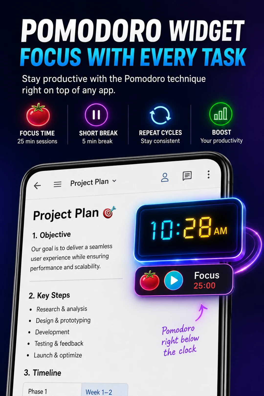 Floating Clock & Timer Overlay screenshot